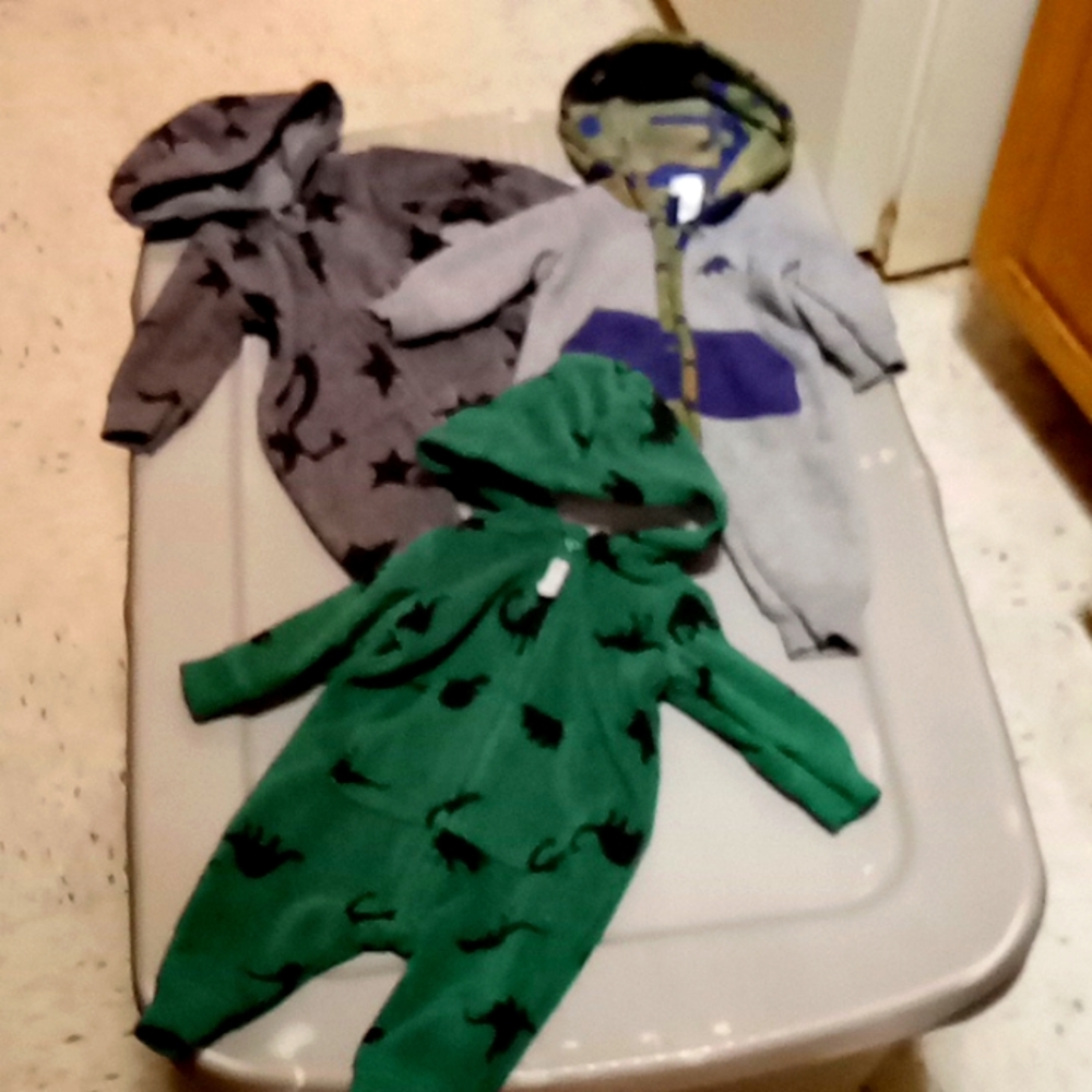 Baby Boy Carter's Fleece Cover Alls Size NEWBORN